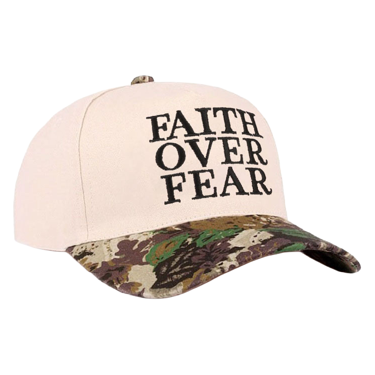 Zenana Cap Two Tone Camo Faith Over Fear