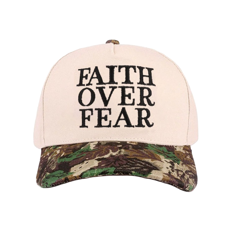 Zenana Cap Two Tone Camo Faith Over Fear