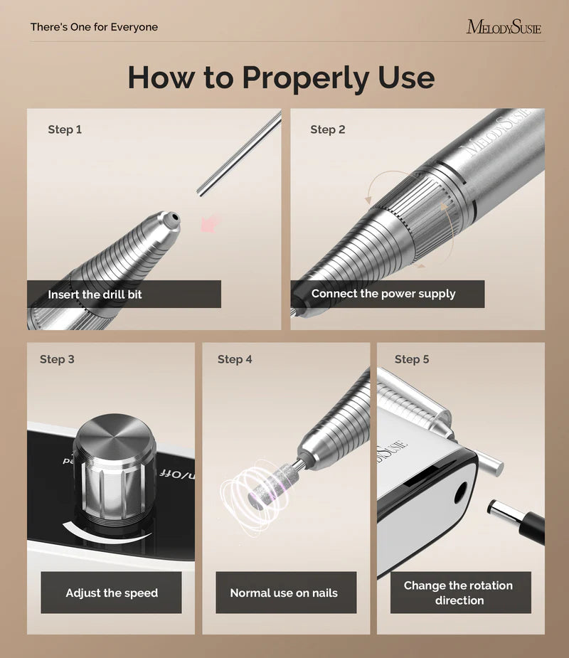 MelodySusie Nail Drill Full Set - Student Manicure Kit #1 - PinkPro Beauty Supply