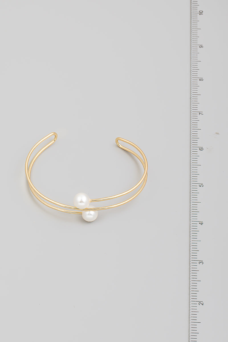 Pearly Charm Bracelet Cuff
