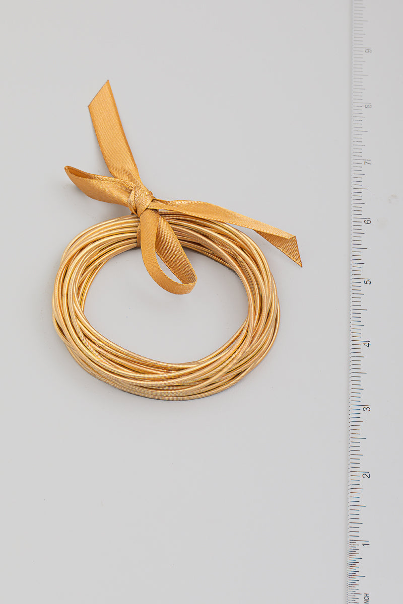 Elastic Set Metallic Ribbon Bracelet
