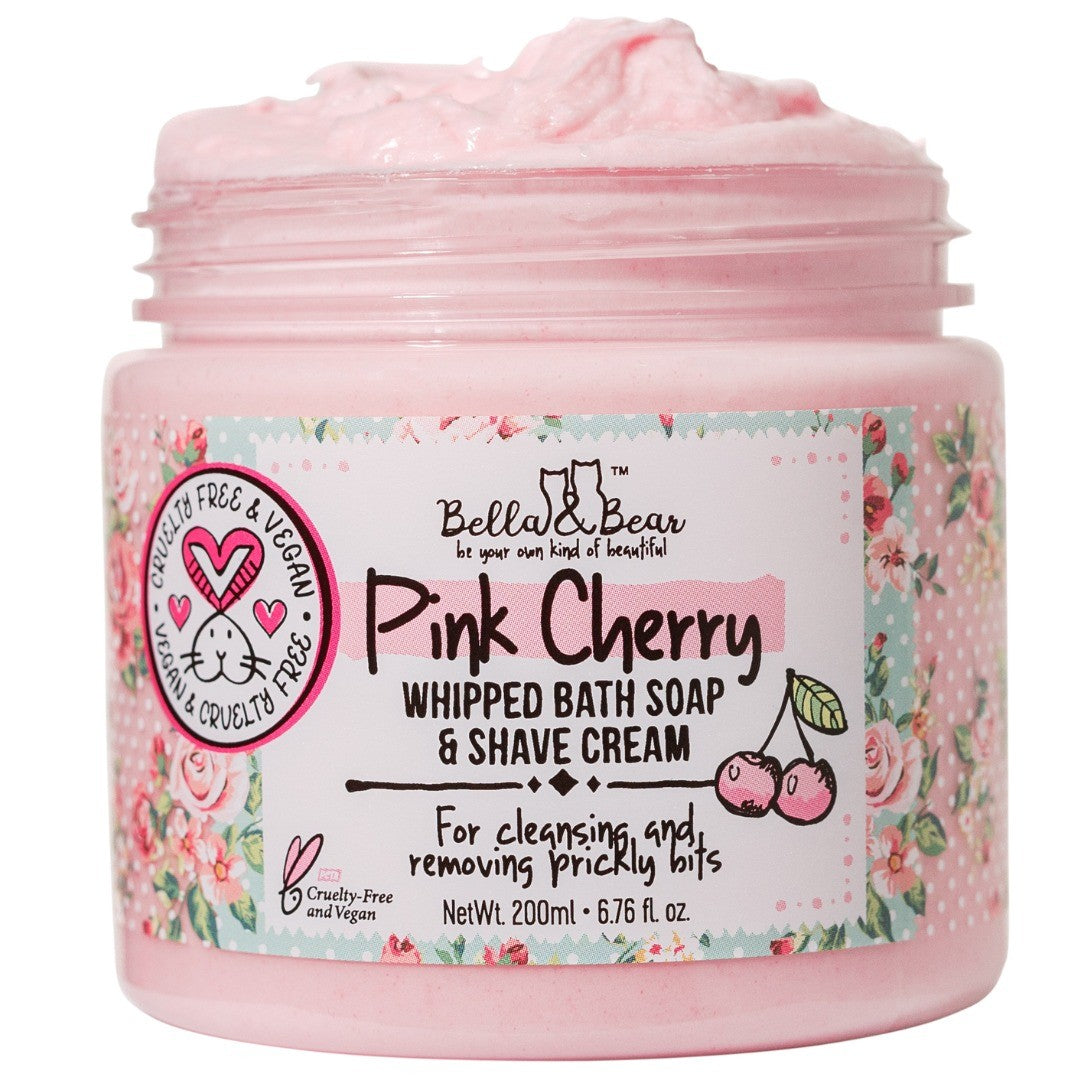 Bella & Bear Pink Cherry Whipped Bath Soap & Shave Cream 6.7oz