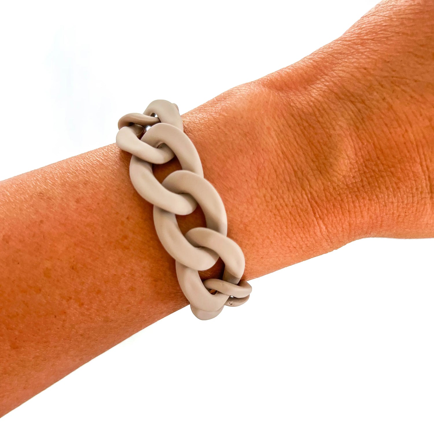 Bracelet Chuncky Chain Link: Matte Khaki