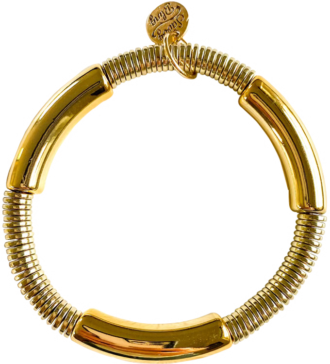 Bracelet Tube Bamboo: Gold