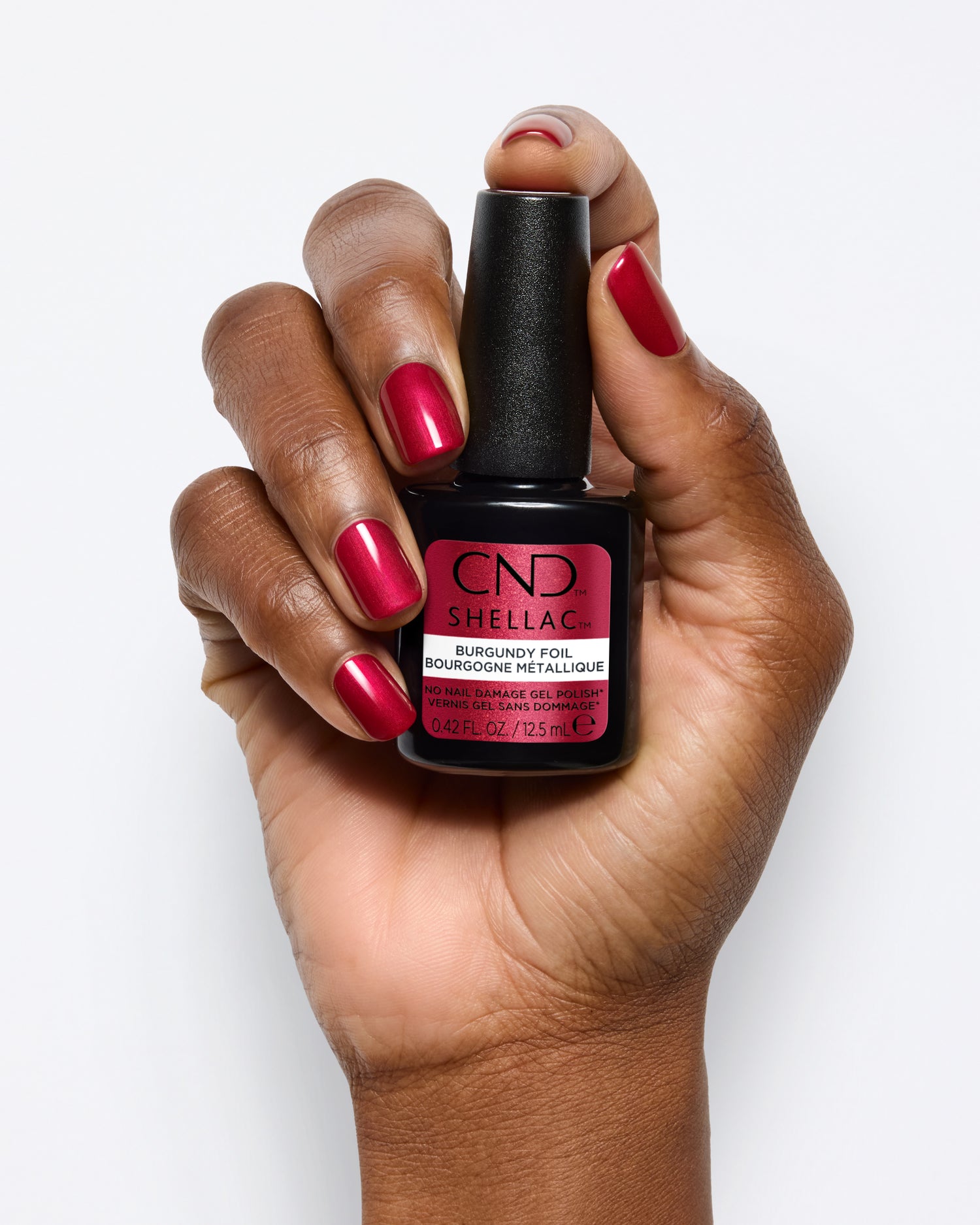 **Pre Order** CND Shellac Retro Refresh - Burgundy Foil #491 .42 oz.
