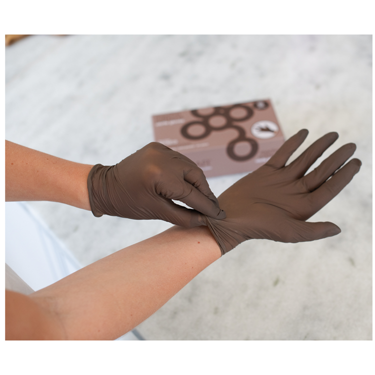 Framar Mocha Mittens Nitrile Gloves Medium 100 Pack