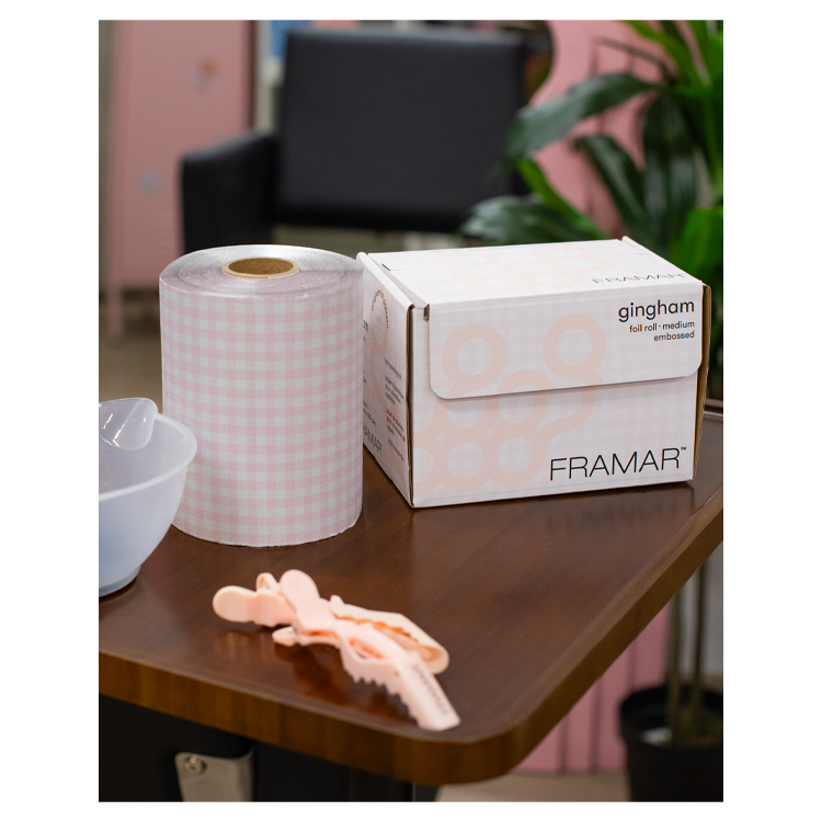 Framar Pink Gingham Embossed Roll 320 Feet