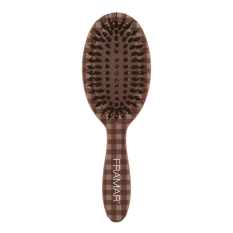 Framar Mini Polish Brush Gingham Chocolate