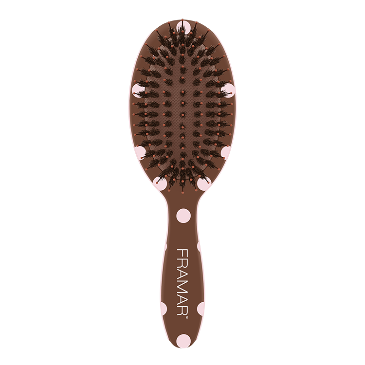 Framar Mini Polish Brush Polka Dots Chocolate