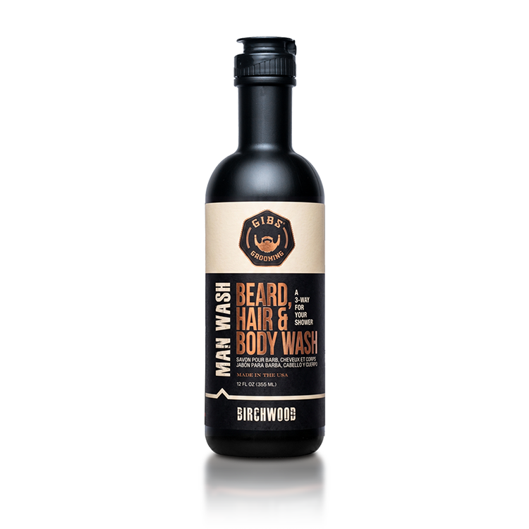 Gibs Birchwood Man Wash: Beard, Hair & Body Wash 12 oz