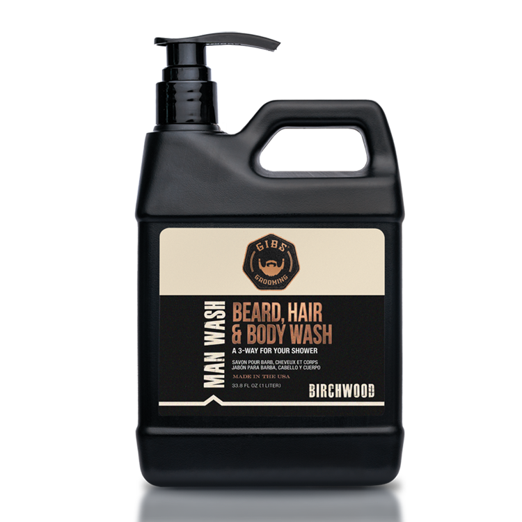 Gibs Birchwood Man Wash: Beard, Hair & Body Wash 32 oz.