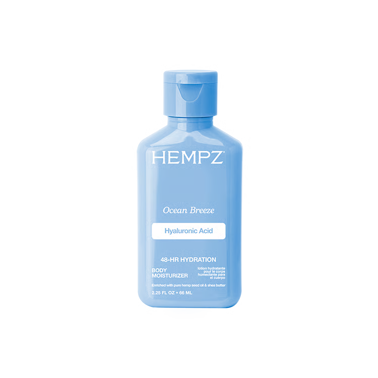 Hidratante corporal a base de hierbas con ácido hialurónico Hempz Ocean Breeze, 2,25 oz.