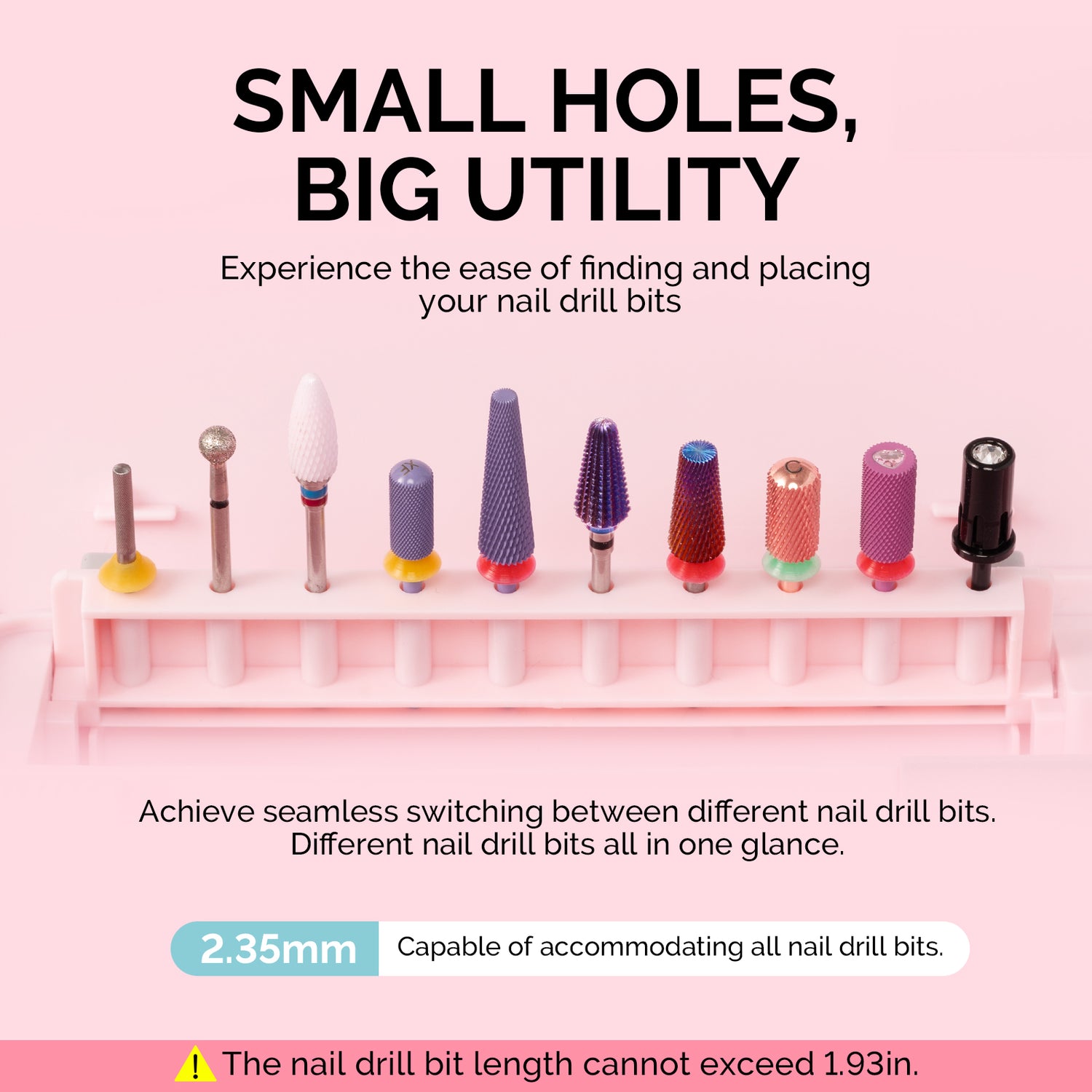 MelodySusie Acrylic Nail Tool Storage Box (ONLY BOX) - Pink