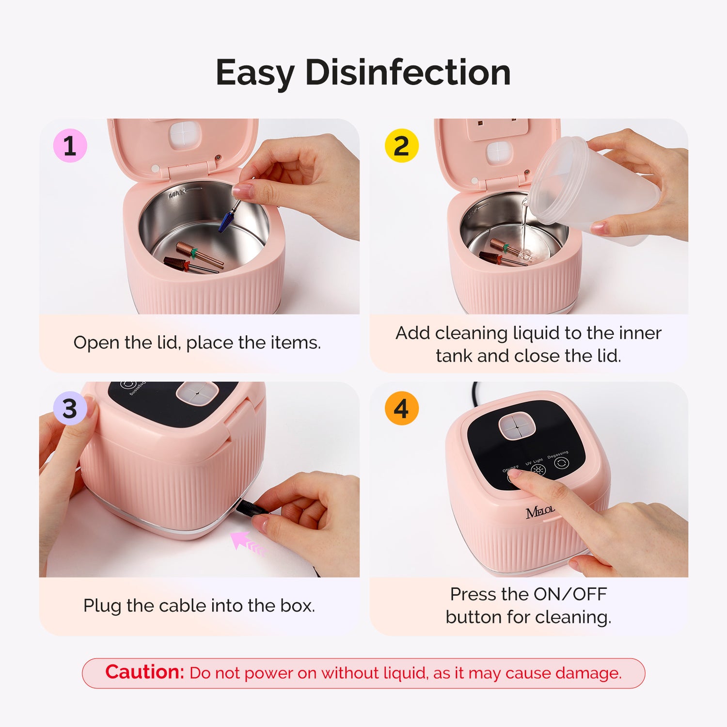 MelodySusie 2 in 1 Ultrasonic Cleaner Machine for Manicure