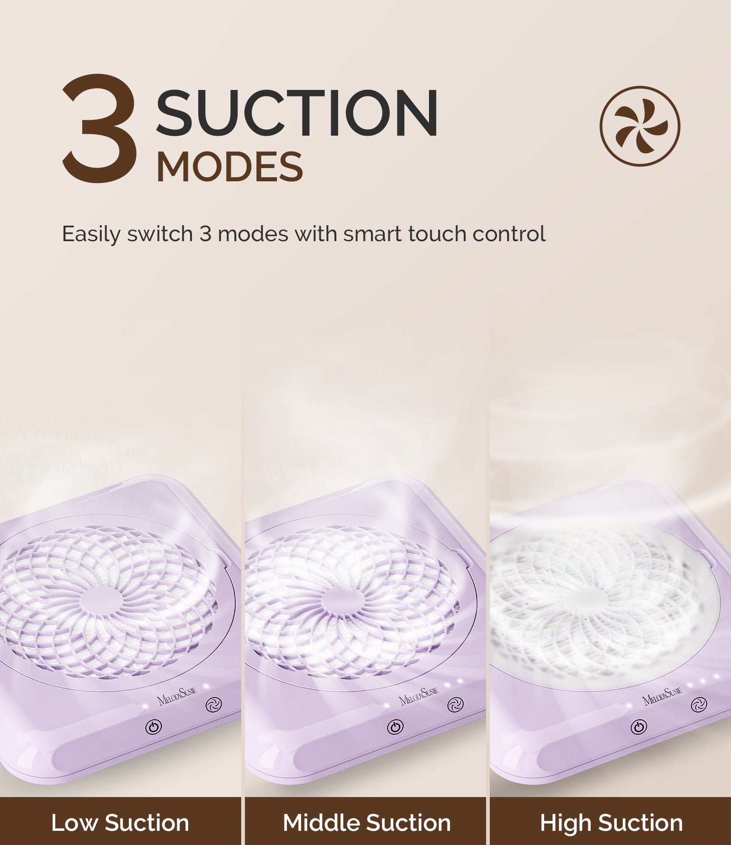 MelodySusie SProF Nail Dust Collector Kit Rechargeable Dust Collector - Purple