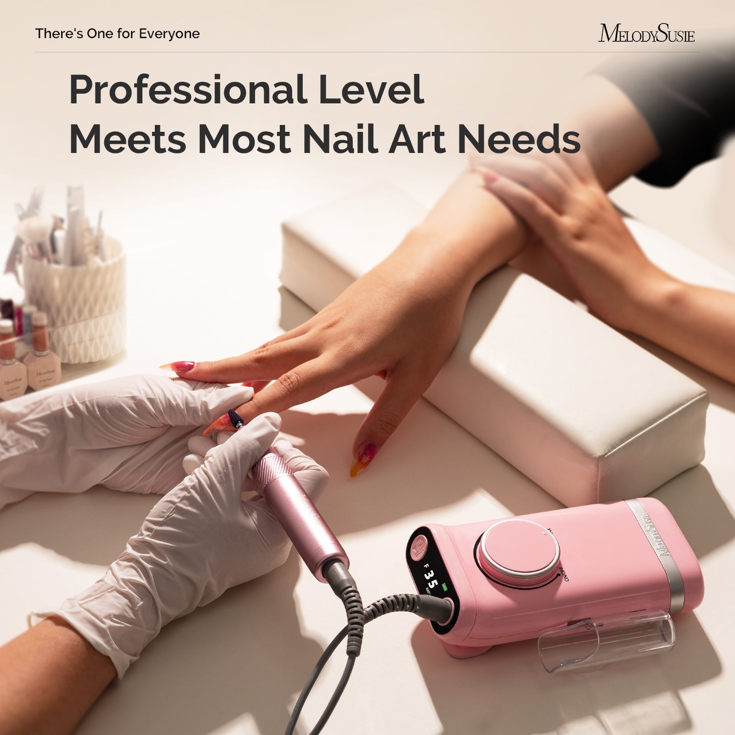 MelodySusie SC300F Rechargeable Nail Drill 30000RPM - Pink