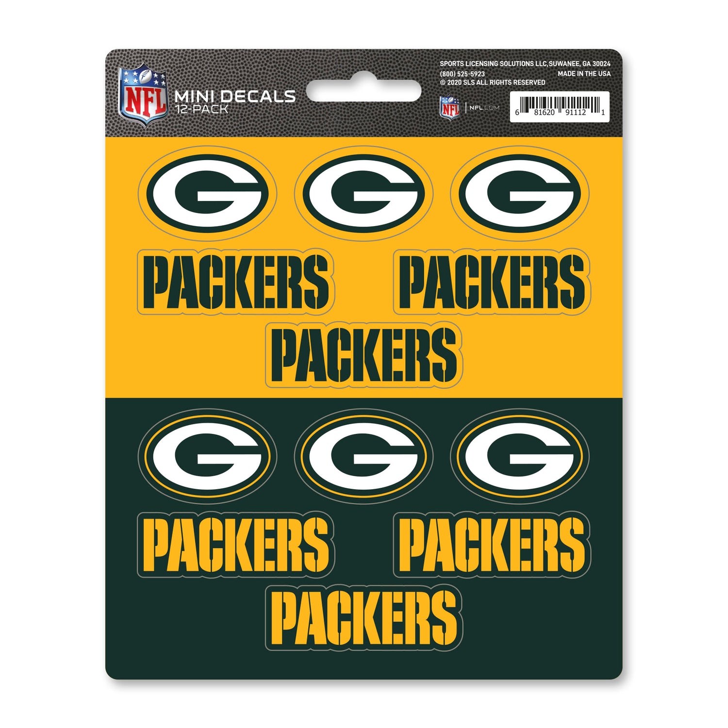 Fanmats Green Bay Packers Mini Decal 12pk