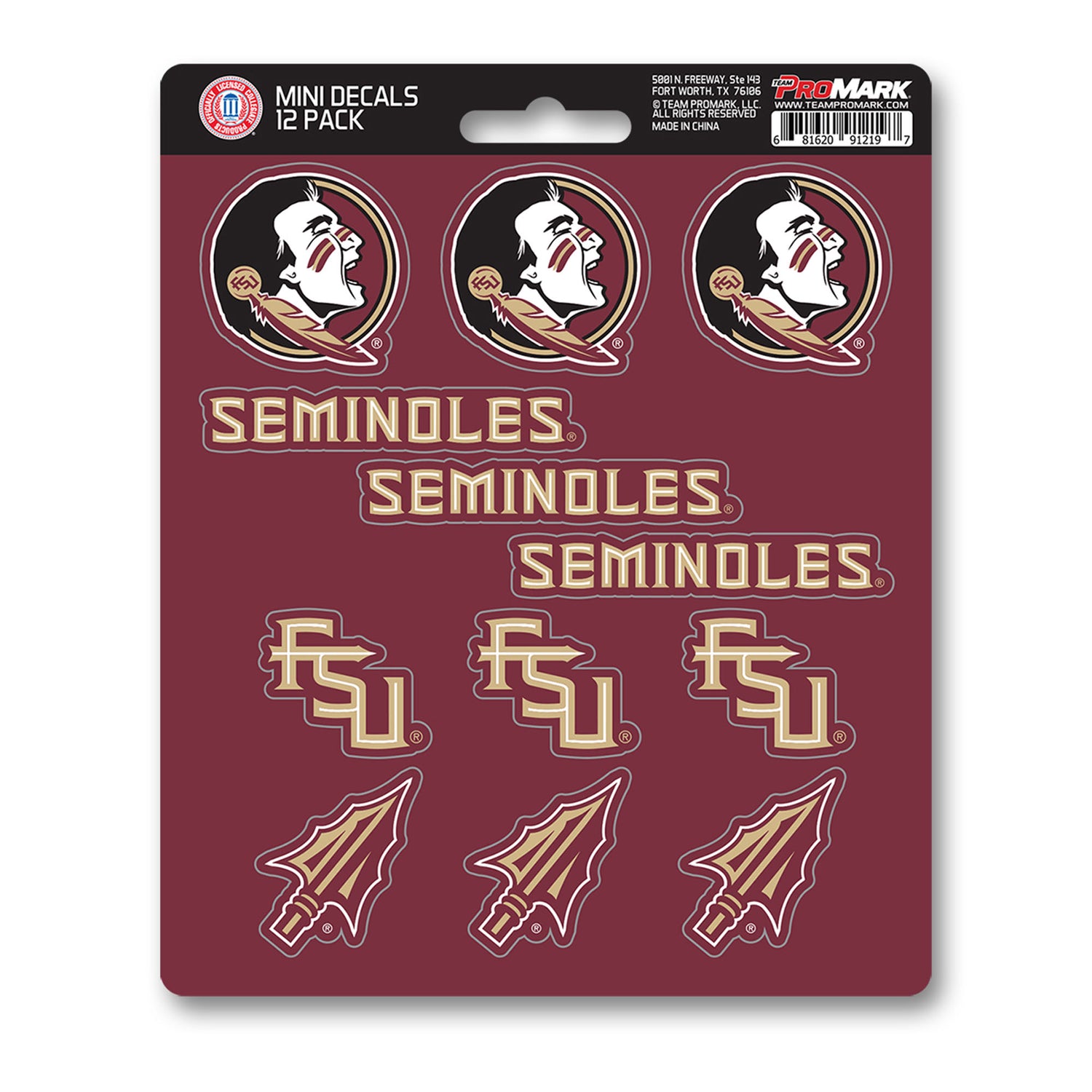 Fanmats Florida State Seminoles Mini Decal 12pk