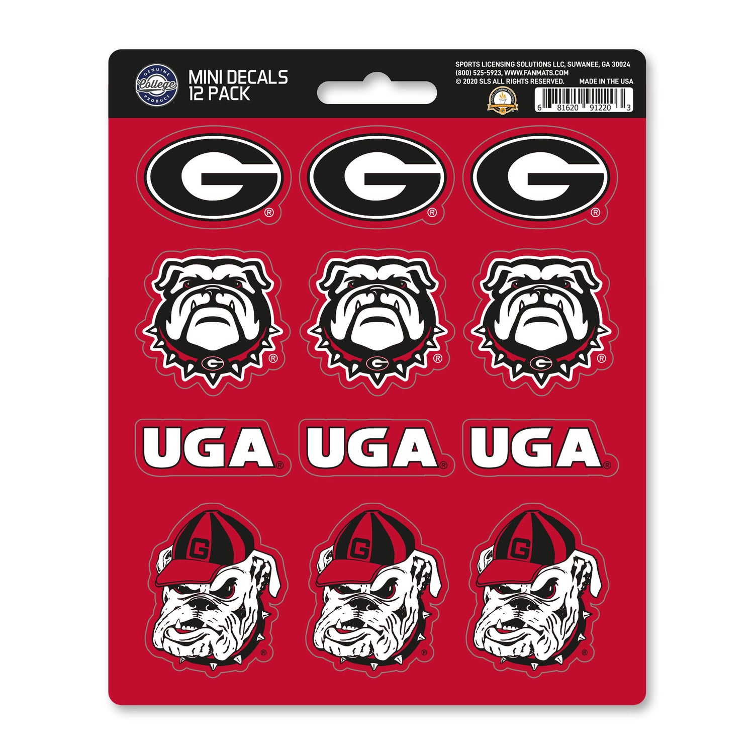 Fanmats Georgia Bulldogs Mini Decal 12pk