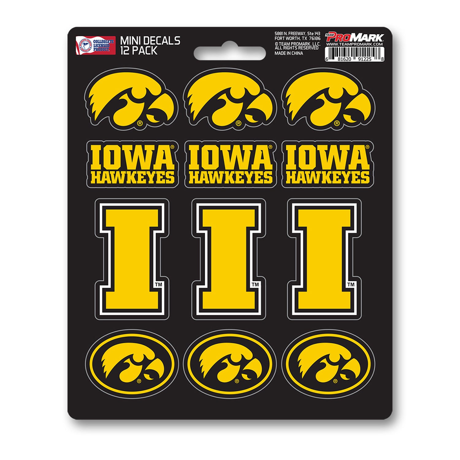 Fanmats Iowa Hawkeyes Mini Decal 12pk