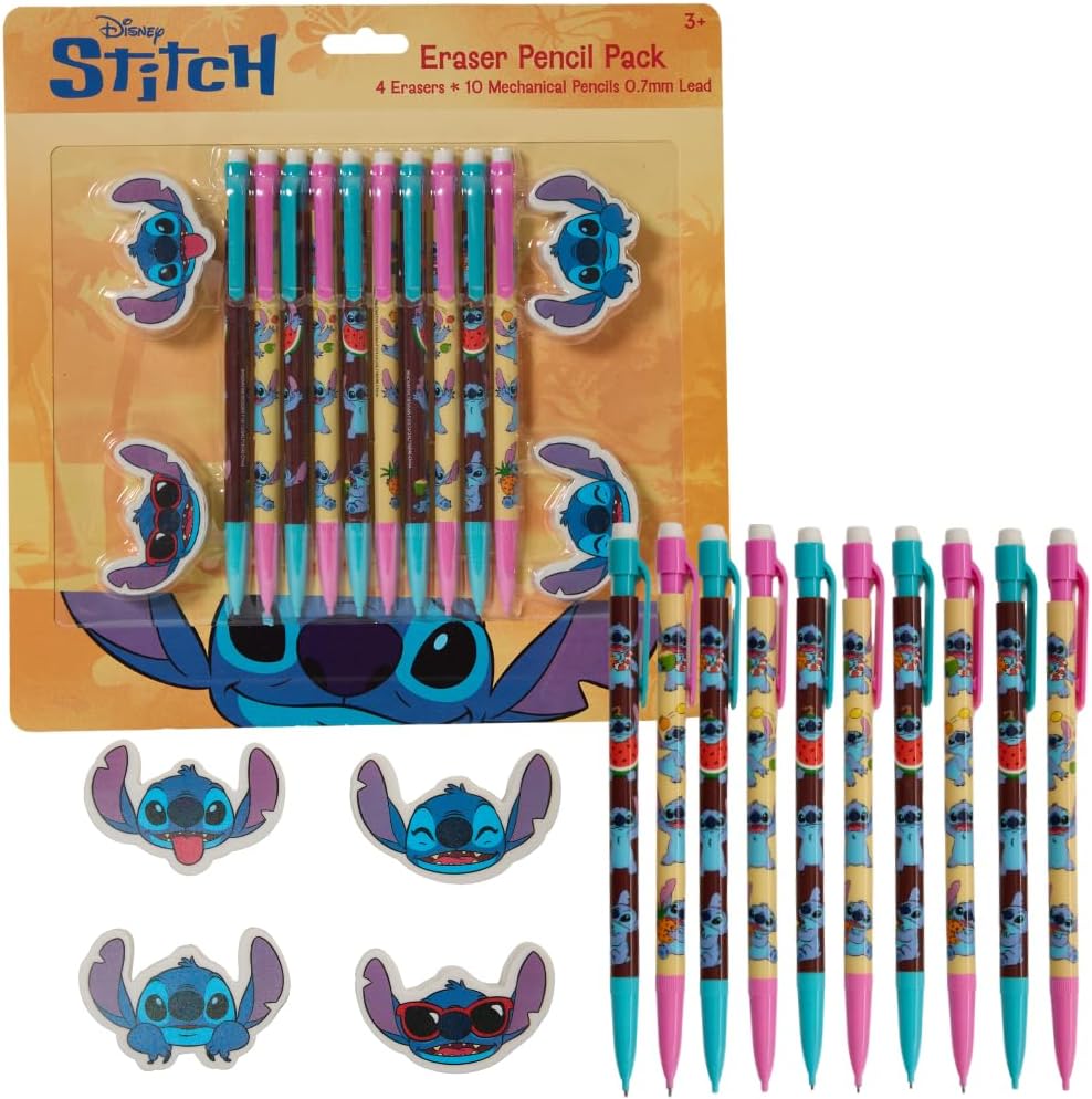 Disney Stitch Eraser & Mechanical Pencil Set