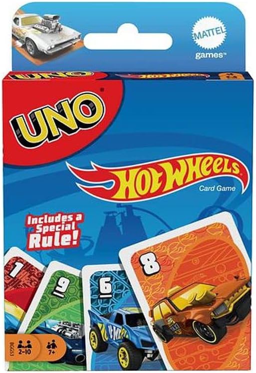 Hot Wheels UNO Matching Card Game Featuring 112 Cards with Hot Wheels Graphics