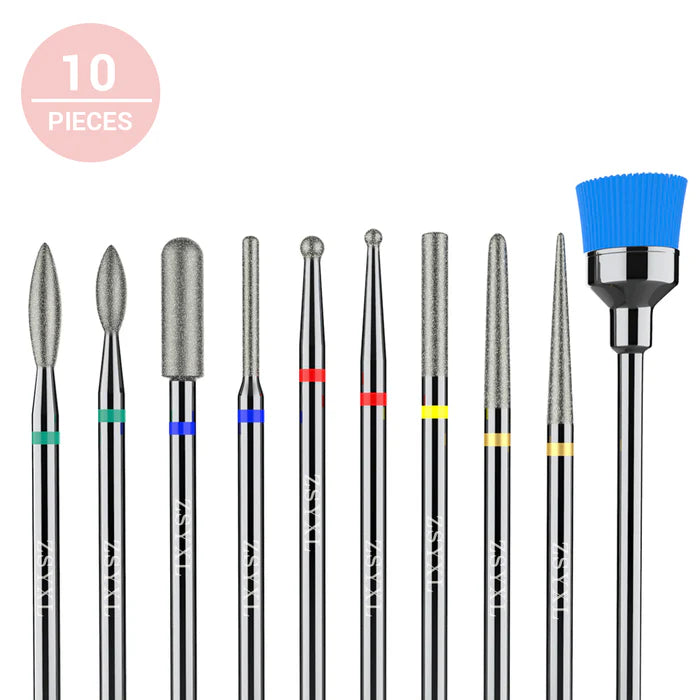 MelodySusie Diamond Cuticle Nail Bit - 10 Pieces - PinkPro Beauty Supply