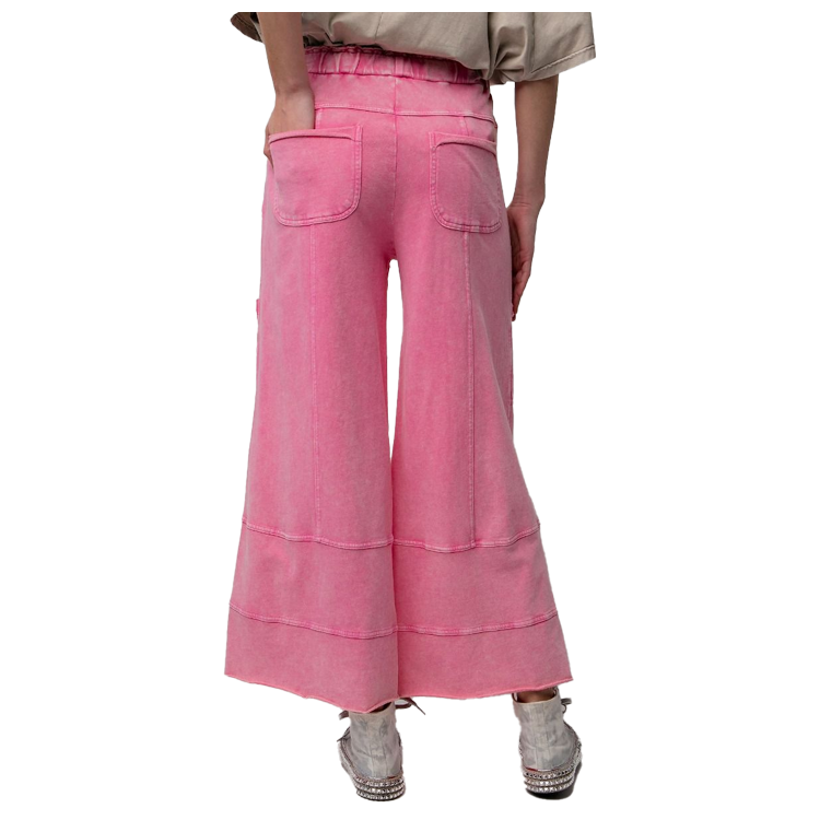 Easel Barbie Pink Mineral Washed Pants
