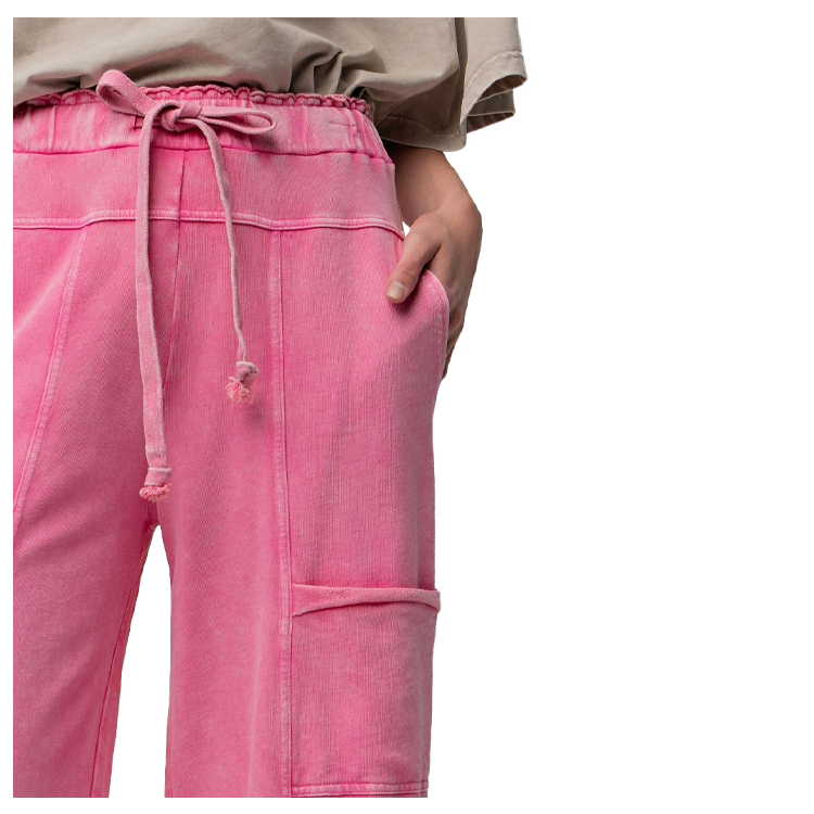Easel Barbie Pink Mineral Washed Pants