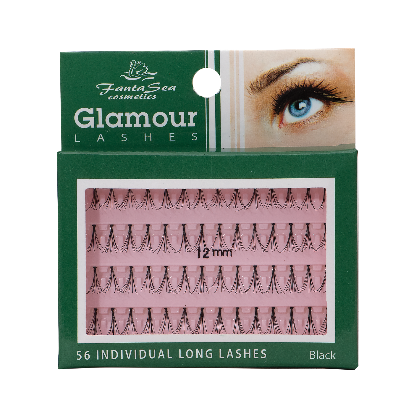 FantaSea Glamour Individual Lashes, Long - Black 56 Count