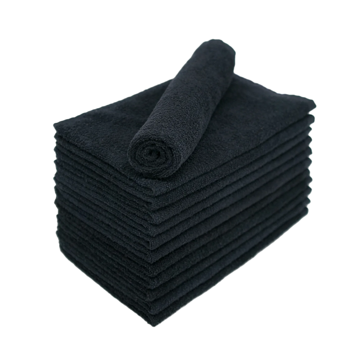 Bleachsafe Salon Towels Black 12 Pack - PinkPro Beauty Supply