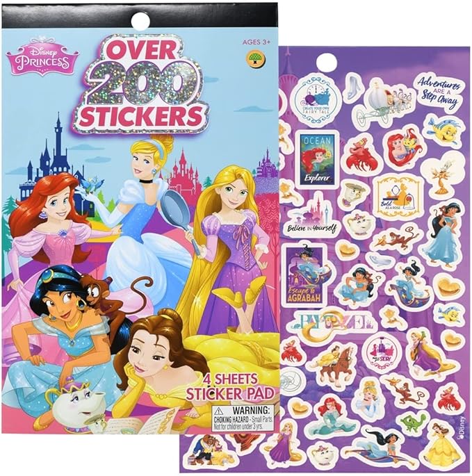 Disney Princess Sticker Pad 200 + Stickers, Multiple