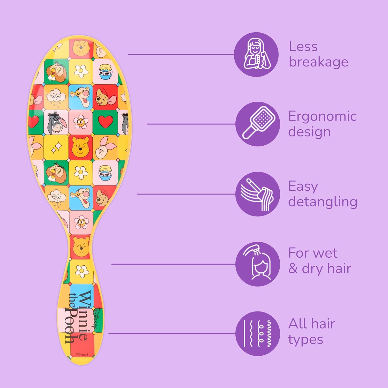 Wet Brush Original Detangler Brush- Pooh & Friends