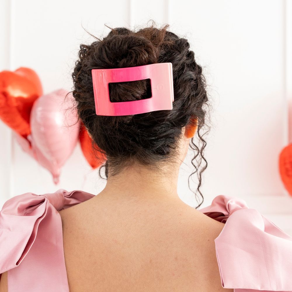 Teleties Flat Rectangle Large Clip - Kiss & Tell