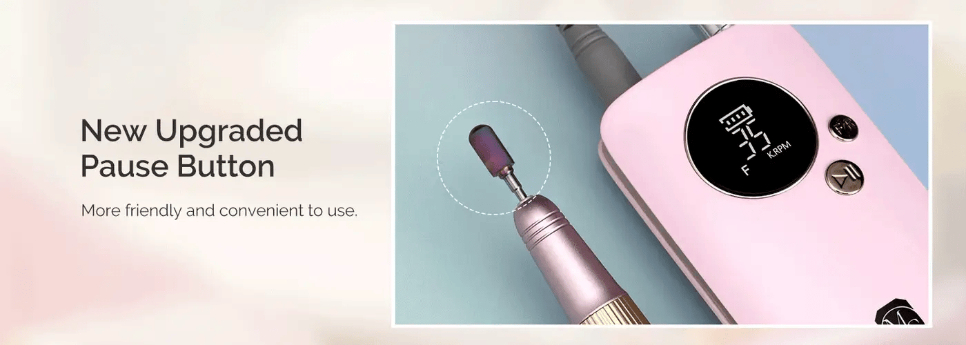 MelodySusie (SM200F) Plus Rechargeable 35000RPM Nail Drill - Pink - PinkPro Beauty Supply