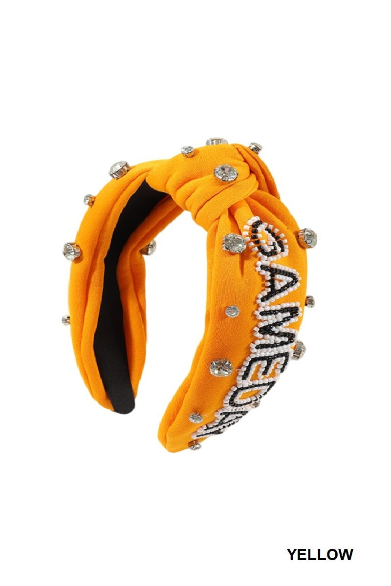 Game Day Headband Rhinestone - Yellow PinkPro Beauty Supply