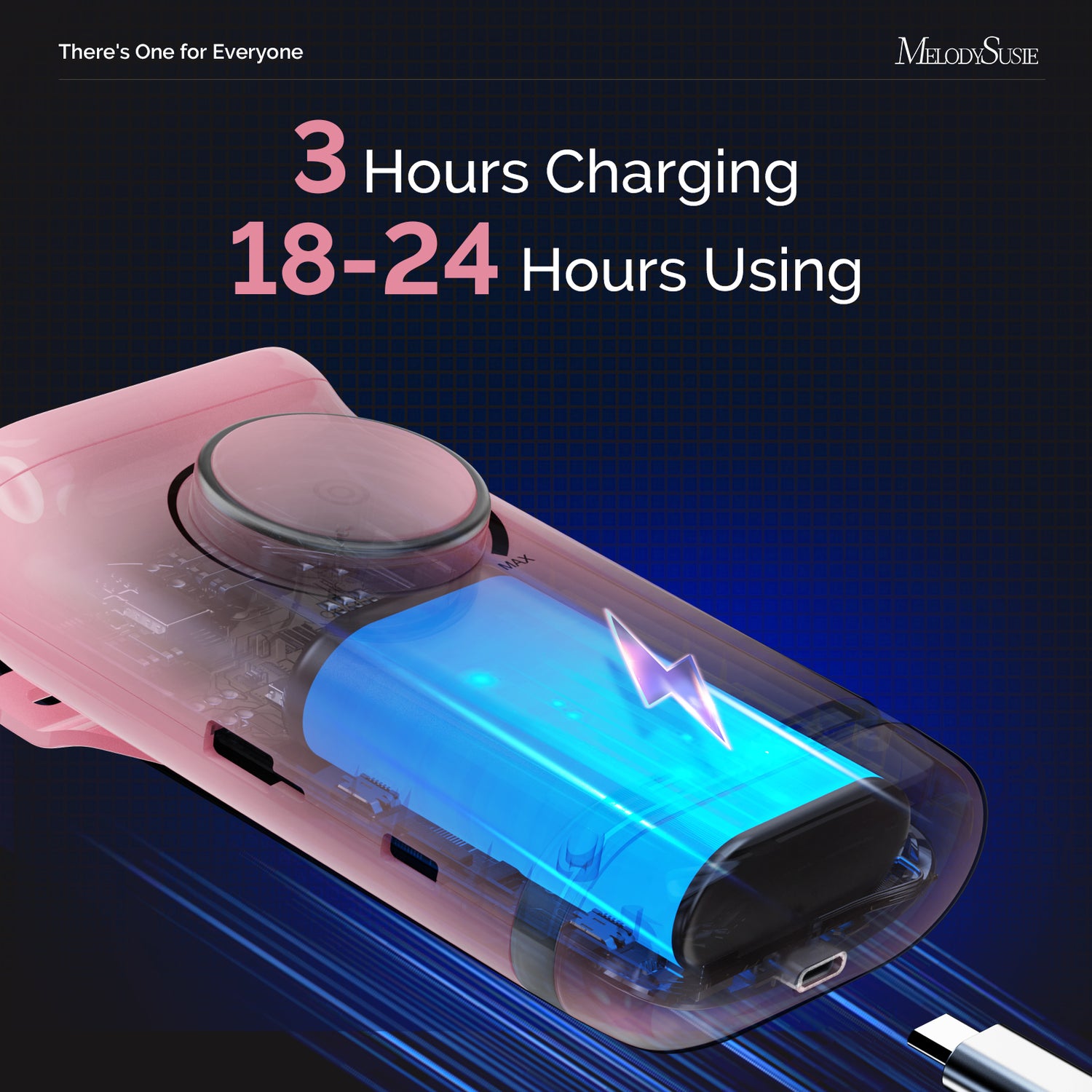 MelodySusie SC300F Rechargeable Nail Drill 30000RPM - Pink