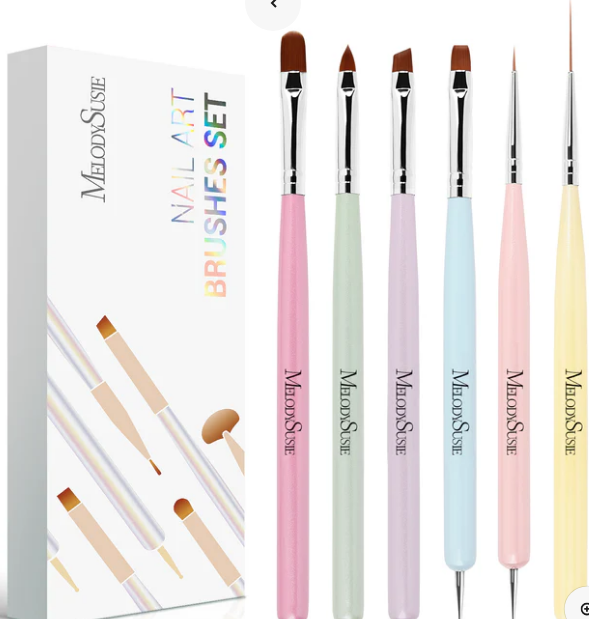 MelodySusie Nail Art Brush Set - 6 Pieces