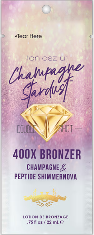 Tan Asz U Double Shot Champagne Stardust 400X Bronzer Packet 0.75 oz.