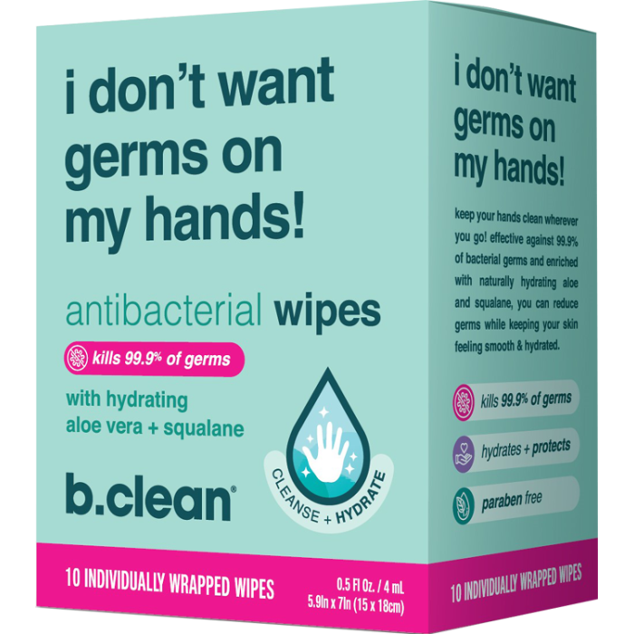 B.Tan B.Clean Antibacterial Wipes - 10 Pack - PinkPro Beauty Supply