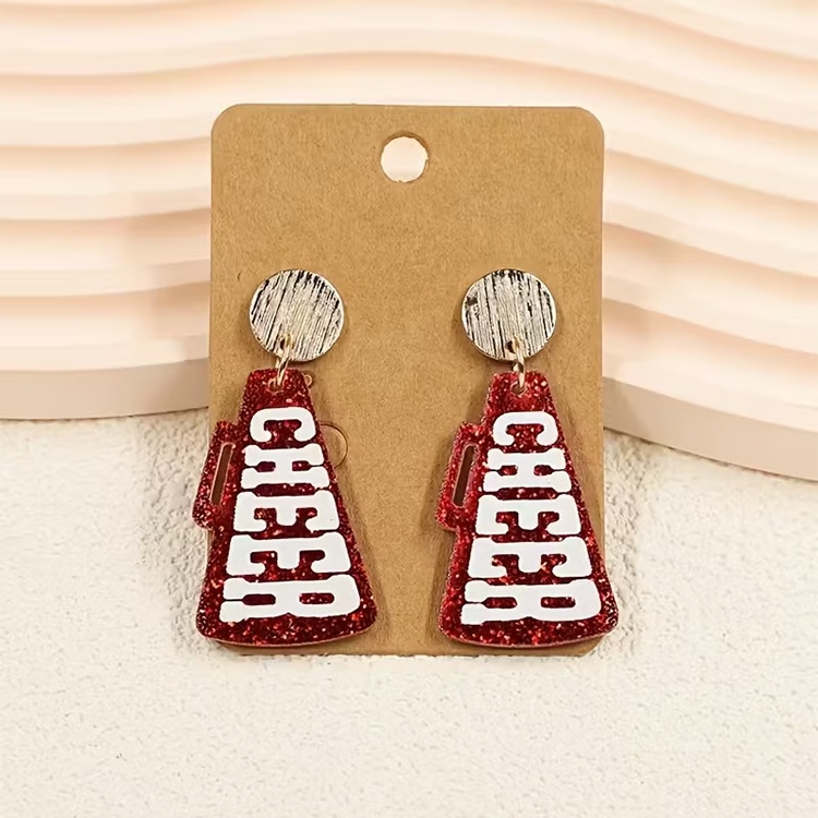 Red Cheer Sequin Earrings