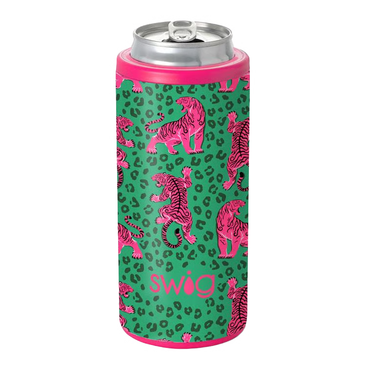 Swig Life Easy Tiger Skinny Can Cooler 12 oz