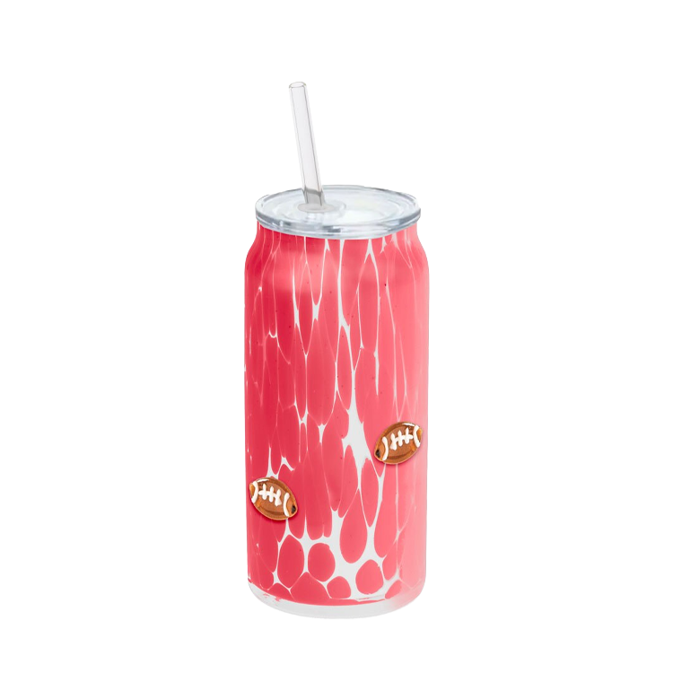 Swig Life Red Football Charm Glass 23 oz