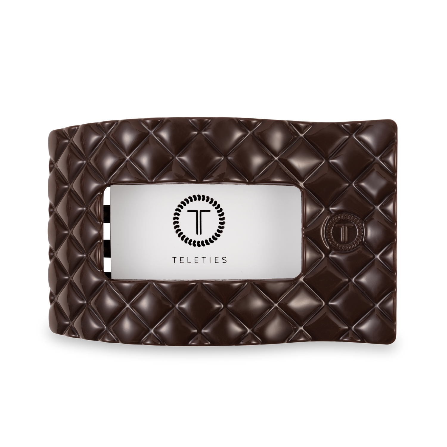 Teleties Flat Rectangle Clip Quilted Large - Truly Taupe