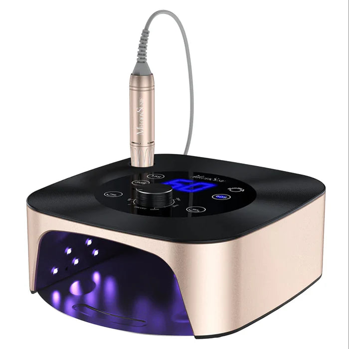 MelodySusie XC320C 2 in 1 Nail Lamp with Nail Drill Kit - Gold