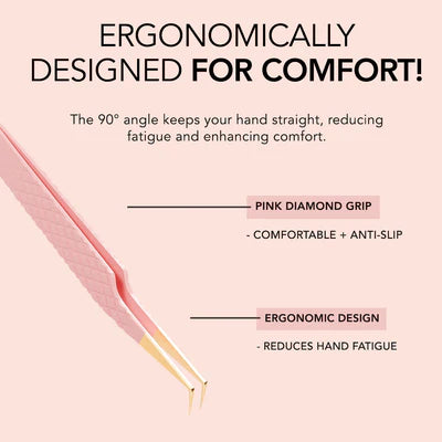 Kiara Sky 90° Angle Tweezer - Pink
