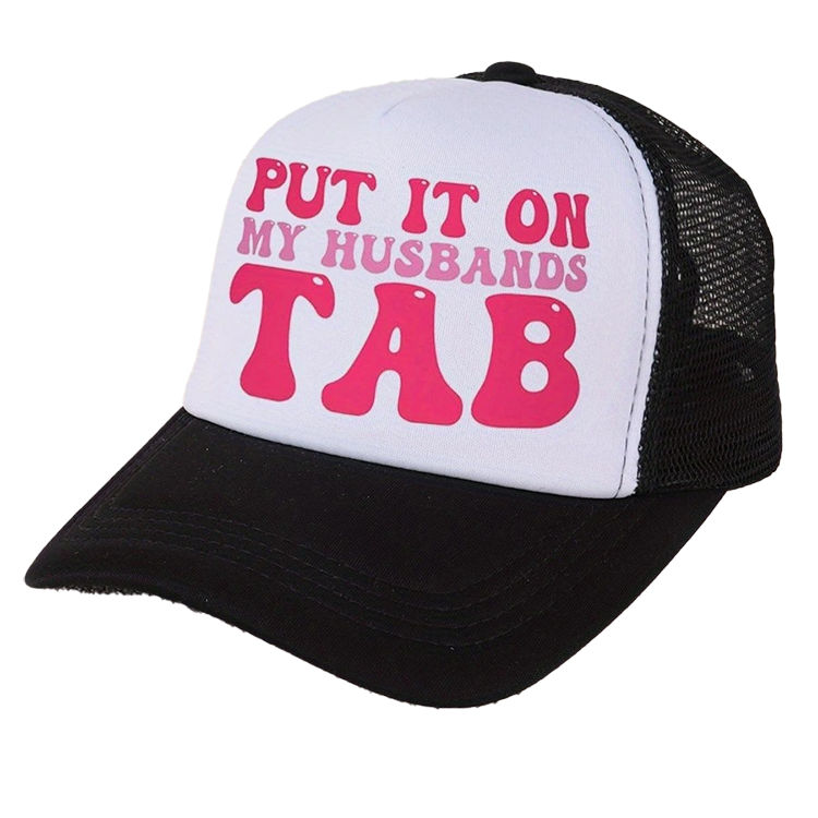 Trucker Hat Put It On My Husbands Tab - Black & Pink - PinkPro Beauty Supply