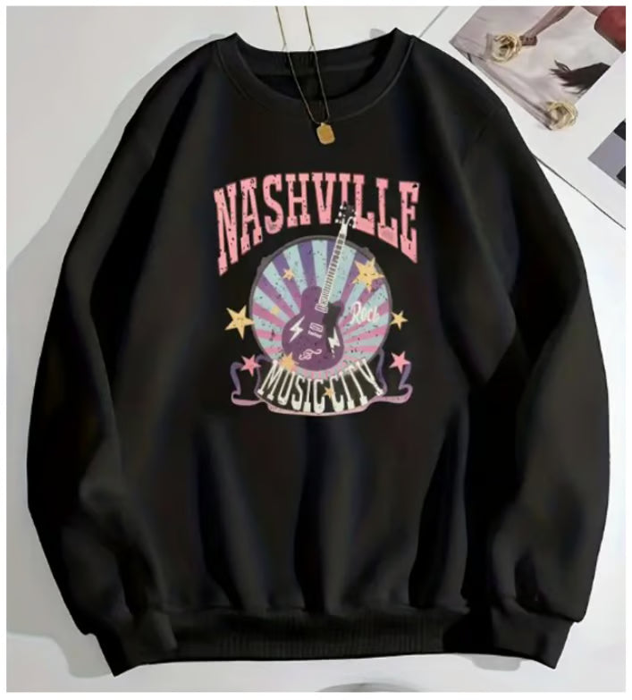 Sweatshirt Graphic Nashville Guitar