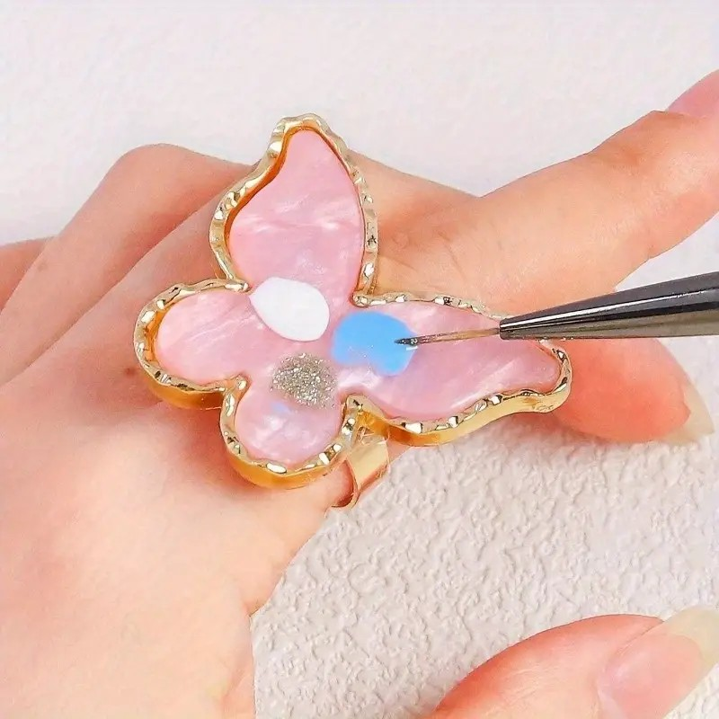 Nail Art Palette Ring Tray - Butterfly - PinkPro Beauty Supply