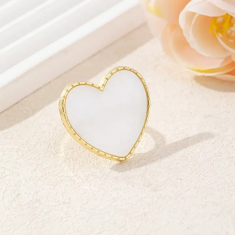 Nail Art Palette Ring Tray - White Resin Heart Color Palette Board - PinkPro Beauty Supply